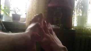 Footfetish&comma; sexy footjob by Stank
